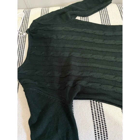 Nine West L Cable Knit Crew Neck Fit & Flare Cable Knit Sweater Dress Christmas - Picture 9 of 15